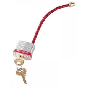 MASTERLOCK LOCKOUT PADLOCK WITH FLEXI BRAIDED STEE