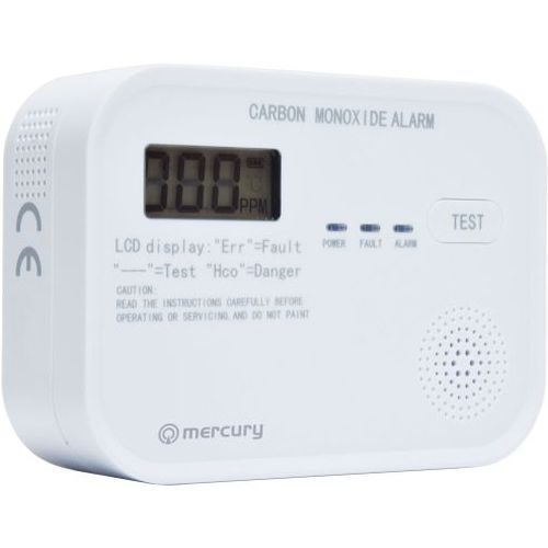 MERCURY 3 X AA BATTERY CARBON MONOXIDE DIGITAL CO2 ALARM