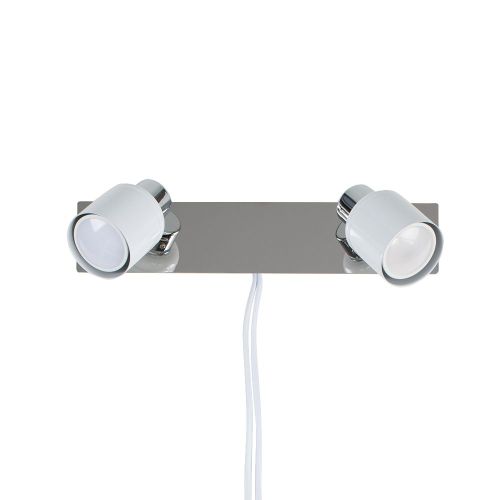 MINI SUN BENTON WHITE / CHROME TWIN SPOTLIGHT WIT