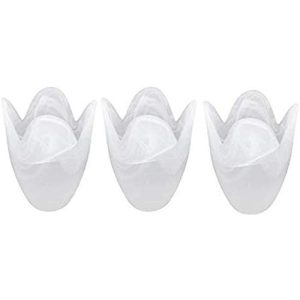SET OF 3 MARBLE EFFECT GLASS SHADES - TULIP SHAPE