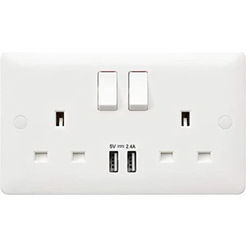 MK LOGIC PLUS 2G USB DOUBLE SOCKET
