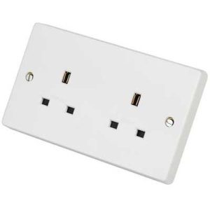 13A TWIN SOCKET UNSWITCHED
