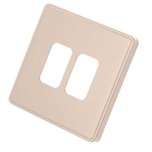 MK MHFP002CHM DIMENSIONS 1 GANG 2 MODULE FRONT PLATE CHAMPAGNE