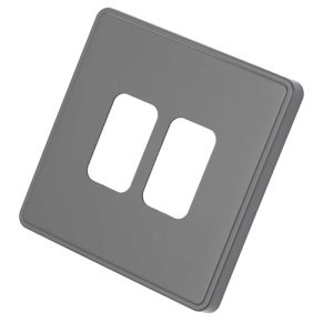 MK MHFP002DKS DIMENSIONS 1 GANG 2 MODULE FRONT PLATE DARK SILVER