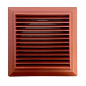 150MM 6" FIXED GRILLE WITH FLY SCREEN TERRACOTTA