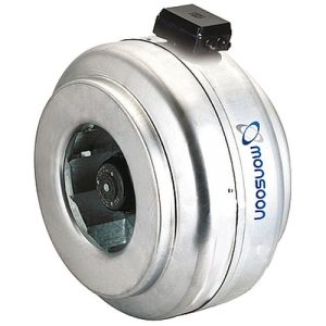 MONSOON METAL IN-LINE FAN 200MM 1000M3/HR