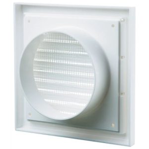NATIONAL VENT 125MM WHITE FIXED LOUVRE GRILLE