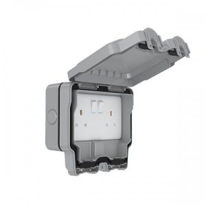 NIGLON IP66 2G OUTDOOR SWITCHED SOCKET+NEON