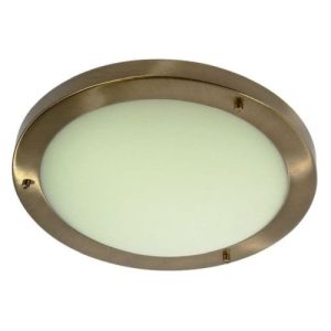 OAKS RONDO IP44  FLUSH FITTING LIGHT ANT BRASS