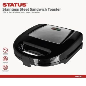 STATUS PHOENIX 2 SANDWICH BRUSH STEEL TOASTER
