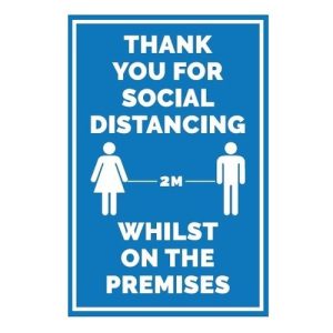 PPE LAMINATED A0 PAPER POSTER 'THANK YOU FOR SOCIAL DISTANCING'