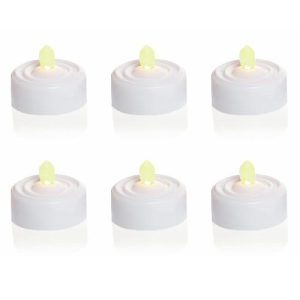 PREMIER 6 X FLICKERING LED TEA LIGHTS, IN ACETATE TUBE