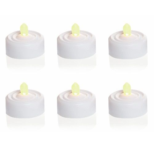 PREMIER 6 X FLICKERING LED TEA LIGHTS, IN ACETATE TUBE