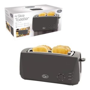 QUEST 4 SLICE LONG SLOT COOL TOUCH TOASTER - GREY