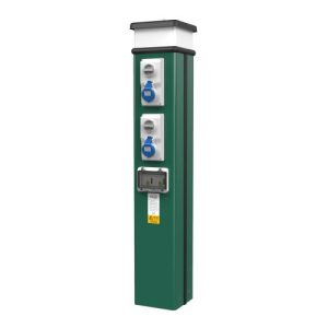 ROLEC GREEN PEDESTAL + 2 SOCKETS INC TAP