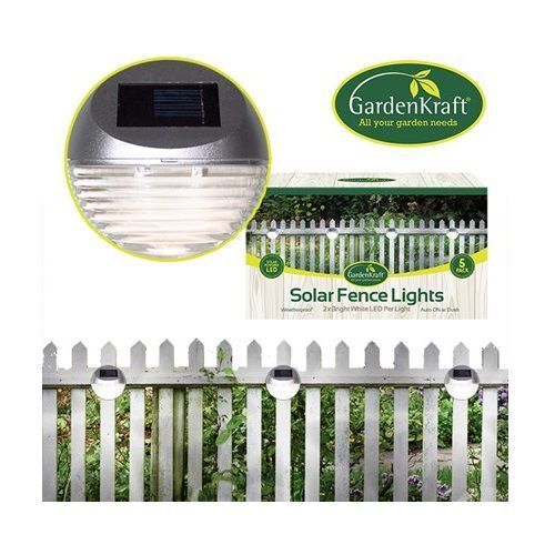 BENROSS SOLAR LED FENCE LIGHT SILVER 5PK