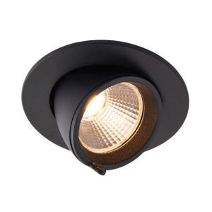 SAXBY BLACK 15W AXIAL CCT TILT/SWIVEL LED DOWNLIGHT (C/O-90mm)