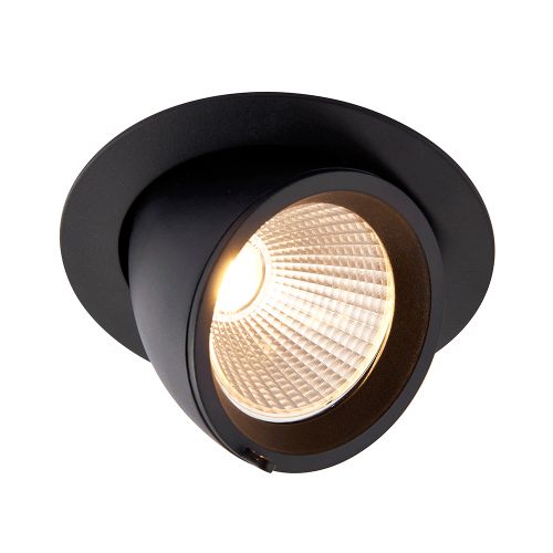 SAXBY BLACK 30W AXIAL CCT TILT/SWIVEL LED DOWNLIGHT (C/O-125mm)