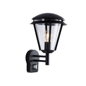 SAXBY 49946 INOVA PIR 1LT WALL IP44 60W COMPLETE PIR BLACK