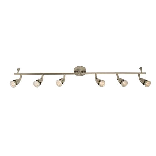 SAXBY AMALFI SATIN NICKEL 6 GU10 LIGHT BAR