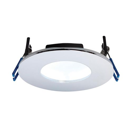 SAXBY ORBITAL PLUS (97MM) IP65 DIM 4000K FIRE RATED POLISHED CHROME