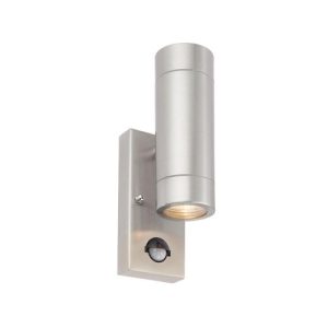 SAXBY PALIN STAINLESS STEEL IP44 TWIN WALL SPOT+ PIR