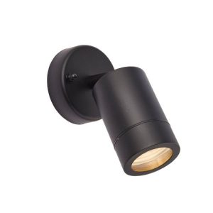 SAXBY PALIN MATT BLACK IP44 GU10 SINGLE WALL SPOT