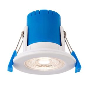 SAXBY MATT WHITE IP65 (64MM) 5W SHIELD ECO 500 CCT DIMMABLE DOWNLIGHT