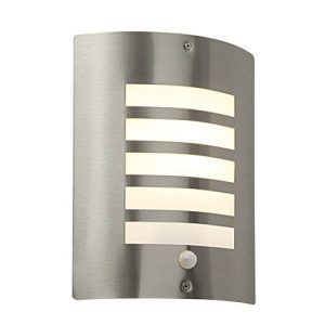 SAXBY BIANCO PIR BRUSH STEEL WALL LIGHT