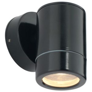 SAXBY ODYSSEEY BLACK GU10 SINGLE DOWN WALL LIGHT