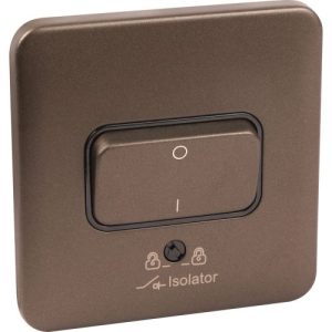 SCHNEIDER LISSE SCREWLESS MOCHA BRONZE TRIPLE POLE SWITCH BLACK INSERT