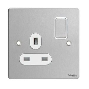 SCHNEIDER ULTIMATE FACE PLATE SCREWLESS 1G DP SOCKET PEARL NICKEL