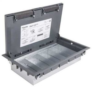 SCHNEIDER 4 COMPARTMENT FLOOR BOX 70MM DEEP