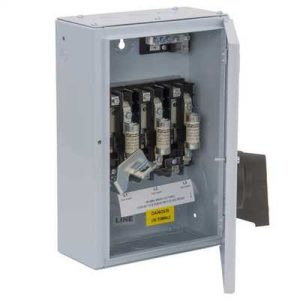SCHNEIDER 63A SWITCH FUSE TRIPLE POLE METAL ENCLOS