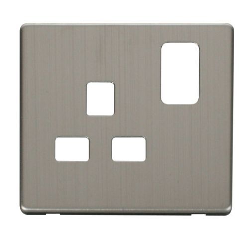 CLICK DEFINITY FRONT PLATE STAINLESS STEEL 1G 13A SW SOCKET PLATE