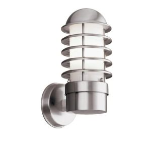 SEARCHLIGHT LOUVRE OUTDOOR WALL LIGHT-STAINLESS STEEL & WHITE SHADE,IP44