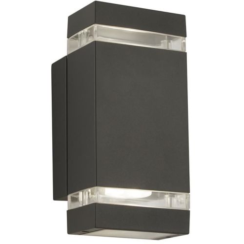 SEARCHLIGHT SHEFFIELD LED OUTDOOR WALL LIGHT -GREY, CLEAR DIFFUSER, IP44