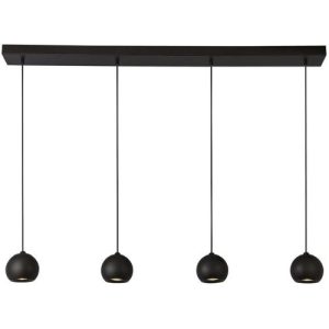 SEARCHLIGHT EINDHOVEN 4LT BAR CEILING PENDANT - BLACK METAL
