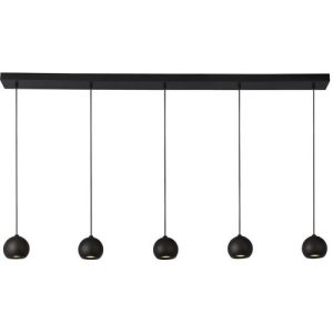 SEARCHLIGHT EINDHOVEN 5LT BAR CEILING PENDANT - BLACK METAL