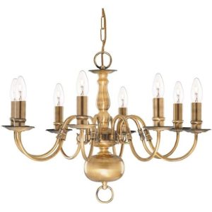 SEARCHLIGHT FLEMISH 8LT CEILING PENDANT - ANTIQUE BRASS