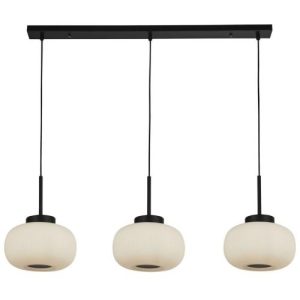 SEARCHLIGHT LUMINA 3LT BAR CEILING PENDANT - BLACK METAL & FROSTED GLASS