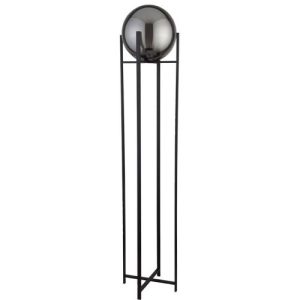 SEARCHLIGHT AMSTERDAM FLOOR LAMP - BLACK METAL & SMOKED GLASS