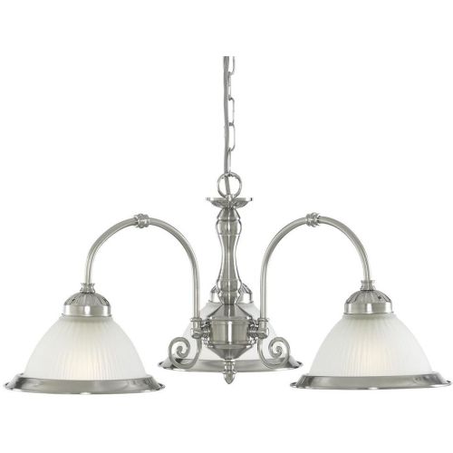 SEARCHLIGHT AMERICAN DINER 3LT PENDANT - SATIN SILVER & ACID GLASS