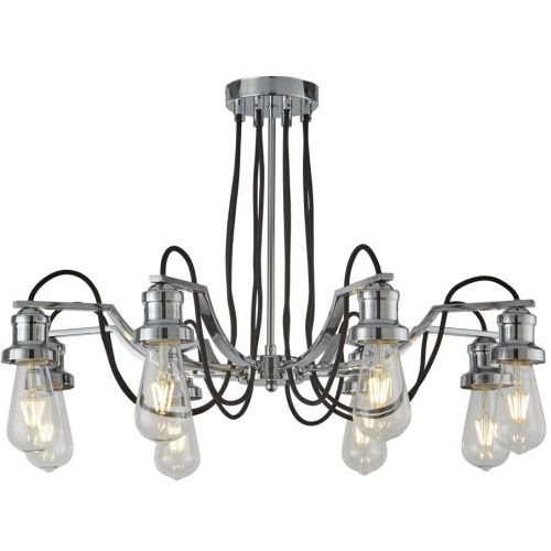 SEARCHLIGHT OLIVIA 8LT PENDANT - ANTIQUE COPPER & BLACK BRAIDED CABLE