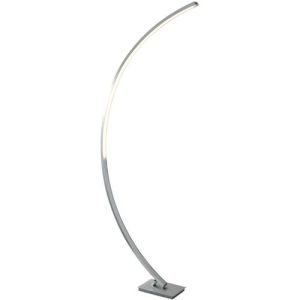 SEARCHLIGHT COLTON LED CURVED FLOOR LAMP - SATIN SILVER & OPAL