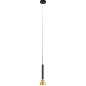 SEARCHLIGHT SIGNAL PENDANT - BLACK & GOLD METAL