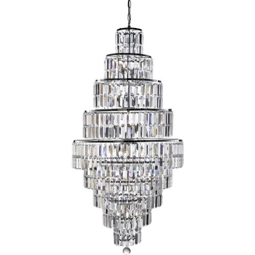 SEARCHLIGHT EMPIRE 13LT CHANDELIER - CHROME & CLEAR CRYSTAL