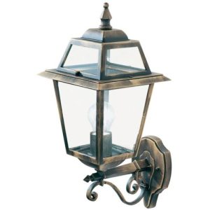 SEARCHLIGHT NEW ORLEANS OUTDOOR WALL LIGHT -BLACK GOLD, CLEAR GLASS,IP44