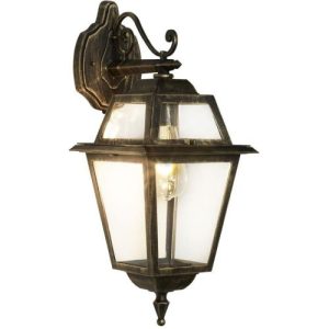 SEARCHLIGHT NEW ORLEANS OUTDOOR DOWNLIGHT - BLACK GOLD, CLEAR GLASS,IP44