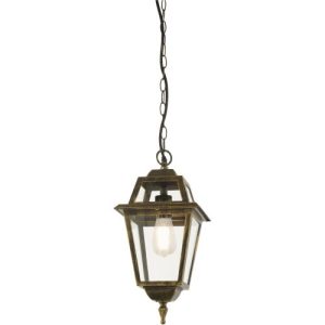 SEARCHLIGHT NEW ORLEANS PENDANT LANTERN, BLACK GOLD & GLASS,IP44